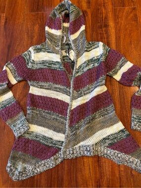 Rue21 Hooded Open Cardigan Sweater - Purple, Cream, Green, Gray, Tan